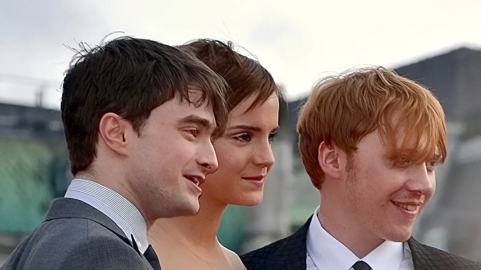 Daniel Radcliffe, Emma Watson y Rupert Grint en la premiere final de Harry Potter en 2011