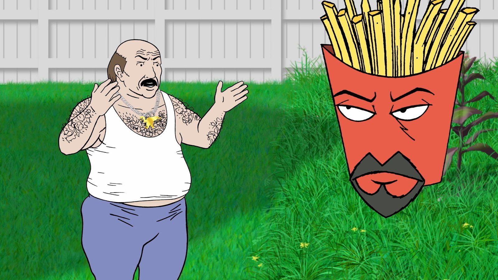 Carl and Frylock from Aqua Teen Hunger Force in Aquadonk Side Pieces