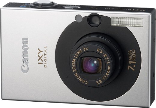 Canon’s silver IXY DIGITAL 10 compact camera, sold in North America as the PowerShot SD1000
